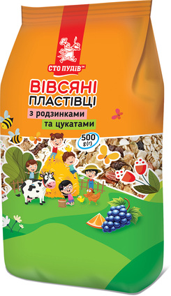 Купить Хлопья овсяные с изюмом и цукатами ТМ "Сто пудов", 500г Хлопья овсяные с изюмом и цукатами ТМ "Сто пудов", 500г